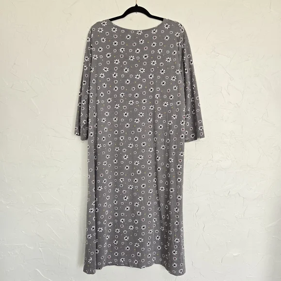 Gudrun Sjödén Floral Jersey Gray White Yellow Dress, XL - Picture 8 of 12